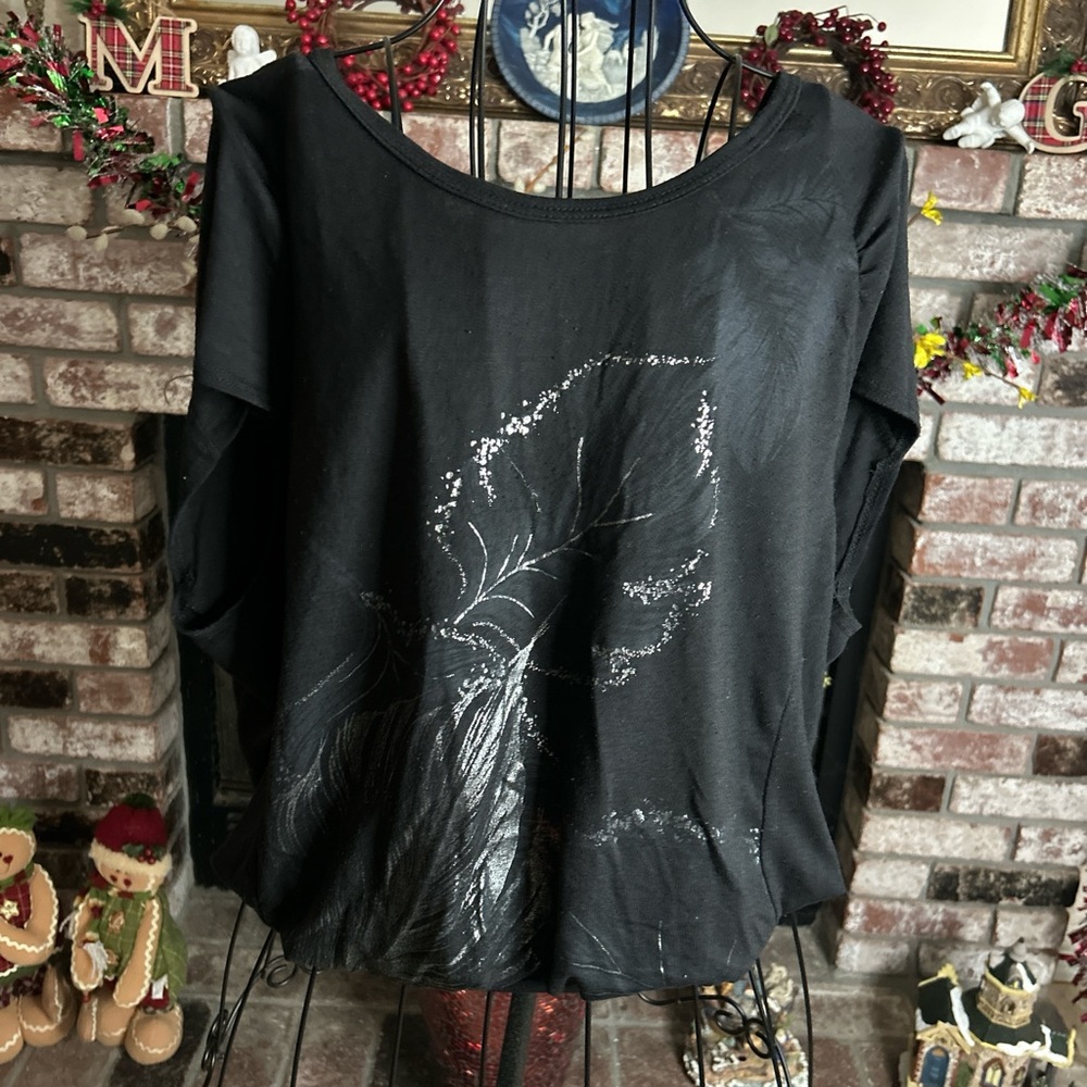 Y2K Club B USA Mid Sleeve Graphic Floral Top Sz S